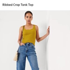 Old Navy Yellow Ribbed Crop Tank Top
